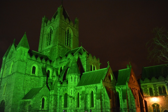 a green Christ Church cathedral in dublin - Tips for Celebrating St. Patrick's Day in Dublin, Ireland