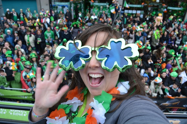 Cailin in the St Patrick's Day Parade - Tips for Celebrating St. Patrick's Day in Dublin, Ireland