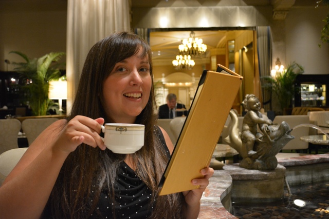 Cailin enjoying afternoon tea at the Palm Court Drake Hotel in Chicago - Afternoon Tea at The Drake Hotel in Chicago