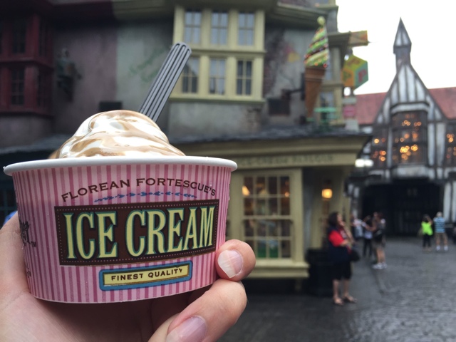 Florian Fortescue's Ice Cream Parlour butter beer ice cream - Universal Orlando Resort VIP Tour Highlights