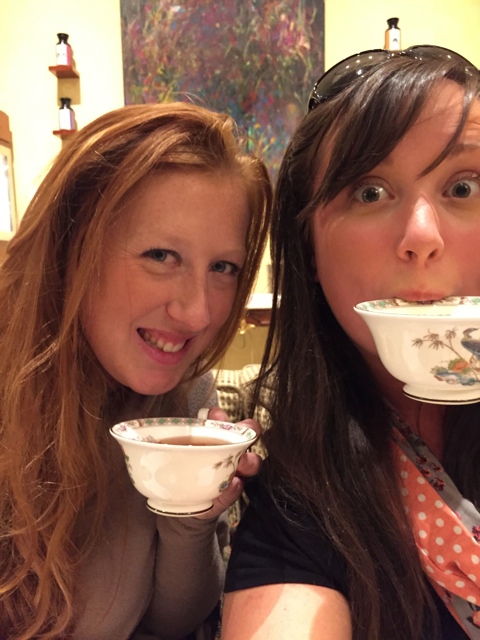 Candice and Cailin enjoying afternoon tea - Afternoon Tea at The Ritz-Carlton, Berlin