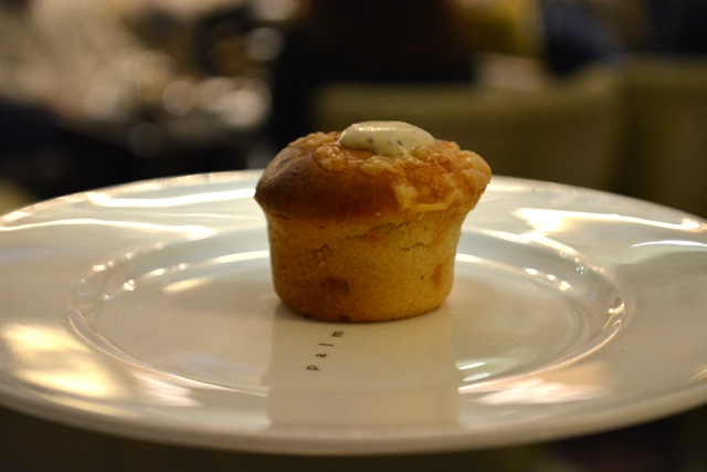 Isle of Mull cheddar muffin with creme fraiche - Afternoon Tea at the Balmoral Hotel in Edinburgh