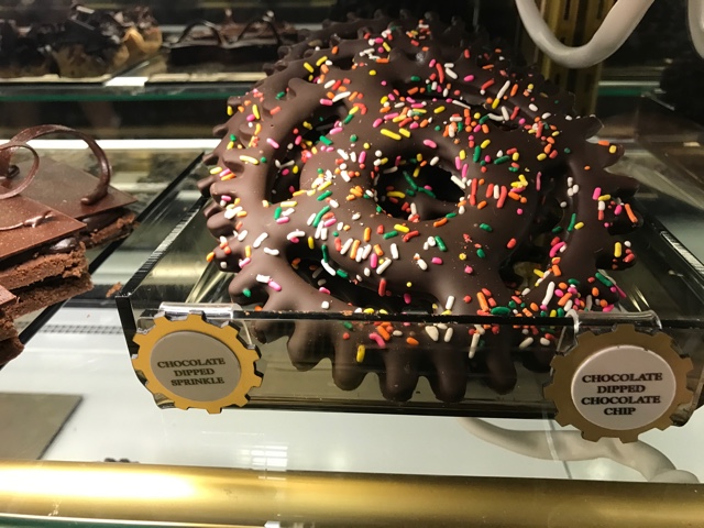 candy gears with sprinkles - A Review of The Toothsome Chocolate Emporium at Universal Orlando