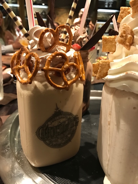 salted dulce de leche artisan milkshake - A Review of The Toothsome Chocolate Emporium at Universal Orlando