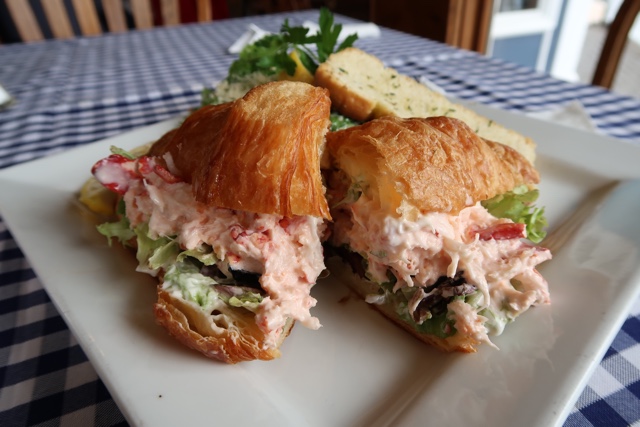 the fo'c'sle tavern's lobster croissant in Chester, Nova Scotia