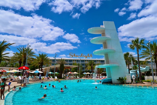 cabana courtyard pool with slide at the universals cabana bay beach resort