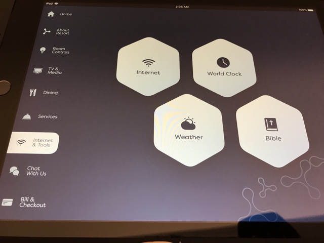 different features of the aventura hotel ipad control panel - The Aventura Hotel at Universal Orlando Review