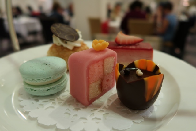 mint macaron, chocolate tulip, battenberg cake and more desserts at afternoon tea - Afternoon Tea at the Omni King Edward Hotel Toronto