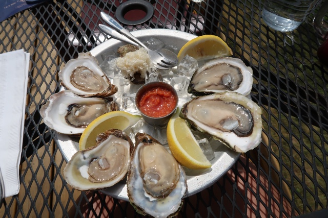 fresh PEI oysters served with grated horseradish lemon and seafood sauce