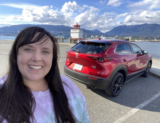 Cailin with a mazda cx30 in stanley park vancouver The Ultimate Vancouver Island Road Trip