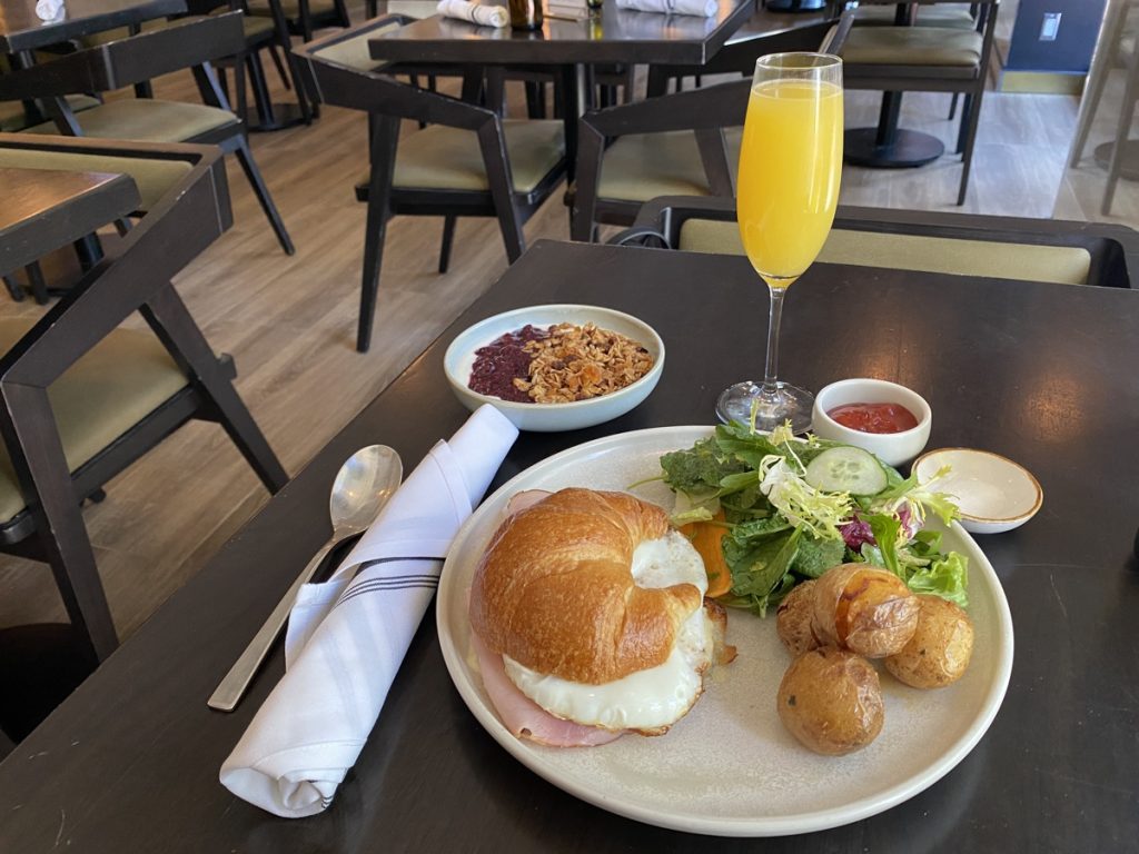 croissant croque madame for brunch at ricardas french restaurant in toronto